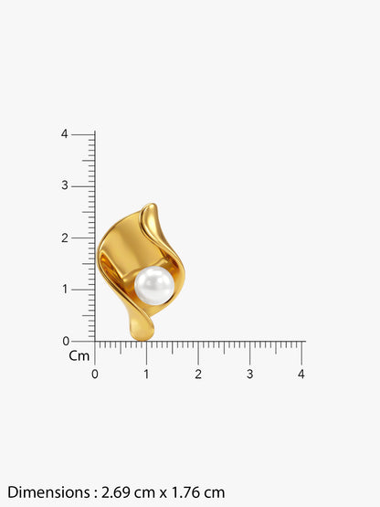Pearl Curve Energy Gold Plated Stud Earrings