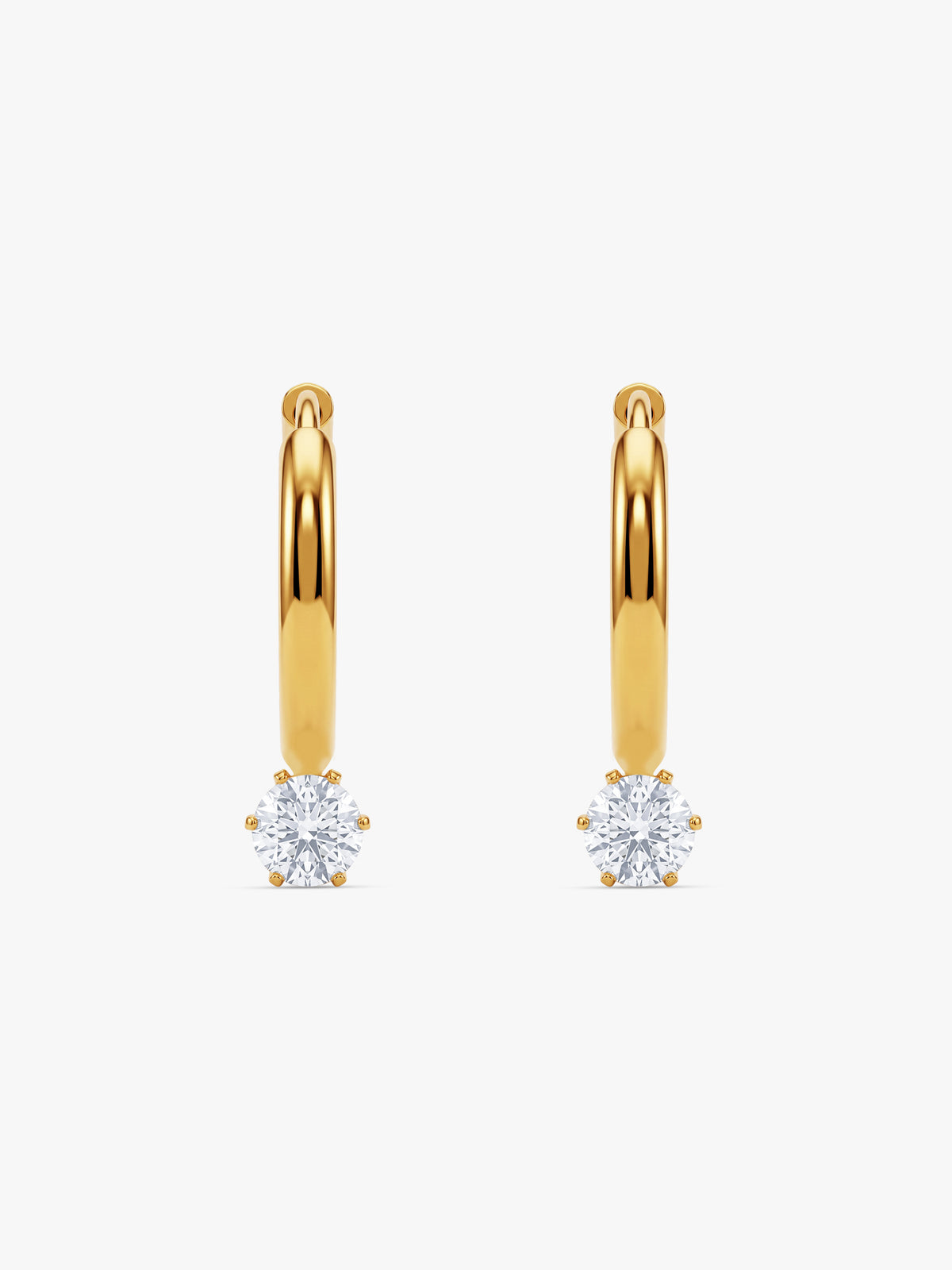 IXIA by GIVA Solotaire Gold Plated Hoops