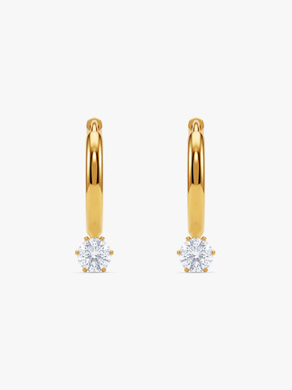 IXIA by GIVA Solotaire Gold Plated Hoops