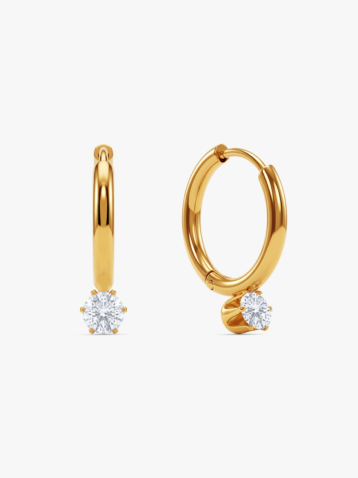 IXIA by GIVA Solotaire Gold Plated Hoops