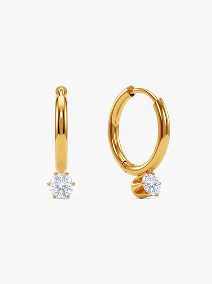 IXIA by GIVA Solotaire Gold Plated Hoops