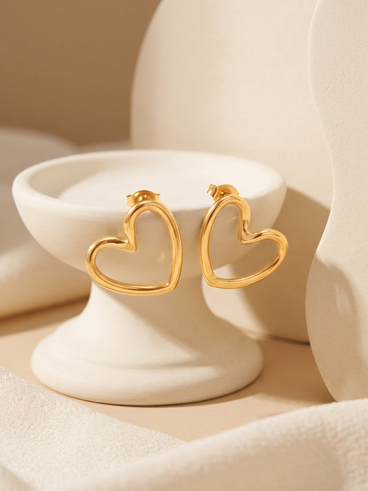 IXIA by GIVA Tilted Love Gold Plated Earrings