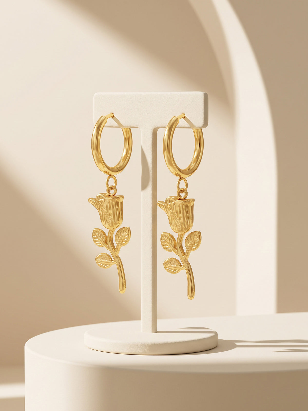 IXIA by GIVA Rosemarked Gold Plated Danglers