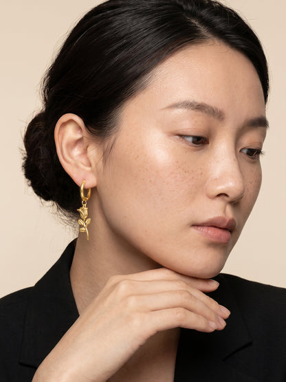 IXIA by GIVA Rosemarked Gold Plated Danglers
