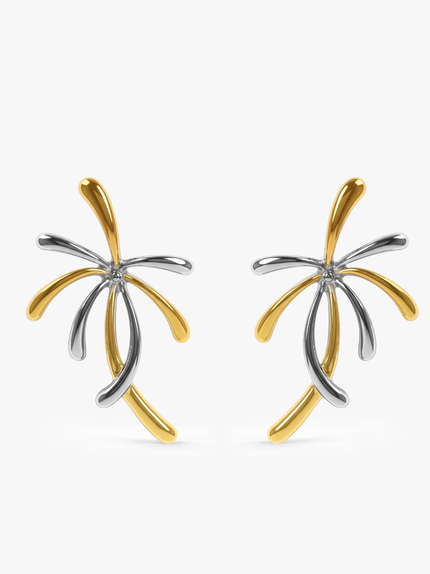 OnnMe by GIVA Split Orbit Energy Dual Tone Stud Earrings