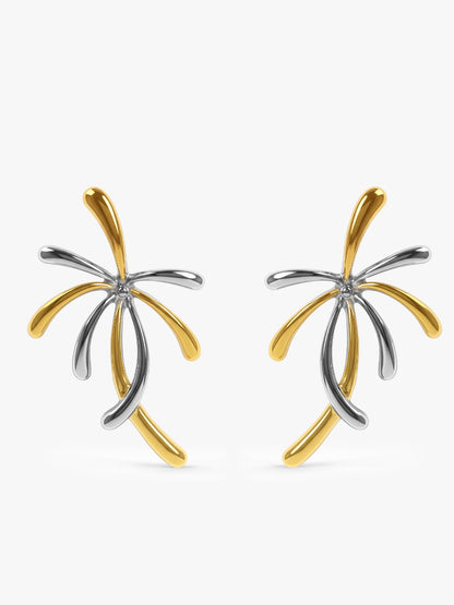 OnnMe by GIVA Split Orbit Energy Dual Tone Stud Earrings