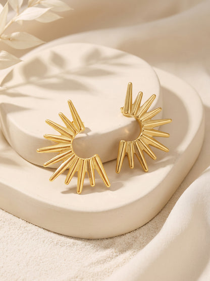 IXIA by GIVA Half Sun Gold Plated Earrings