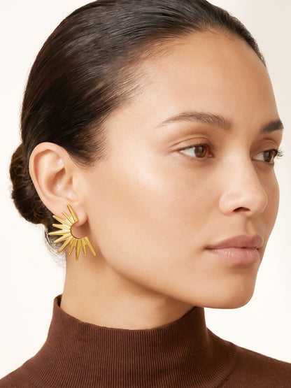 IXIA by GIVA Half Sun Gold Plated Earrings