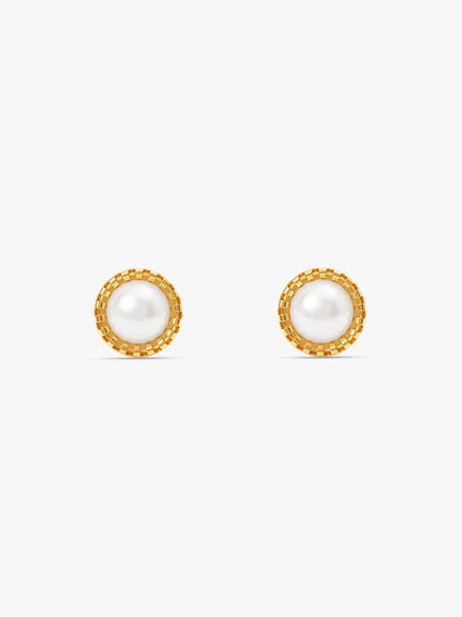 IXIA by GIVA Pearly Whirl Gold Plated Studs