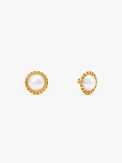 IXIA by GIVA Pearly Whirl Gold Plated Studs