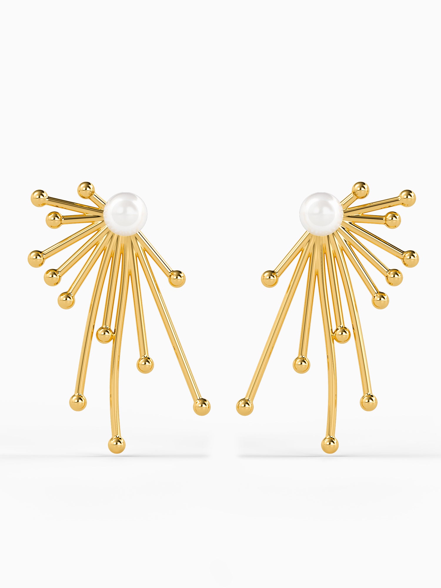 Drama Ray Gold Plated Drops Earrings