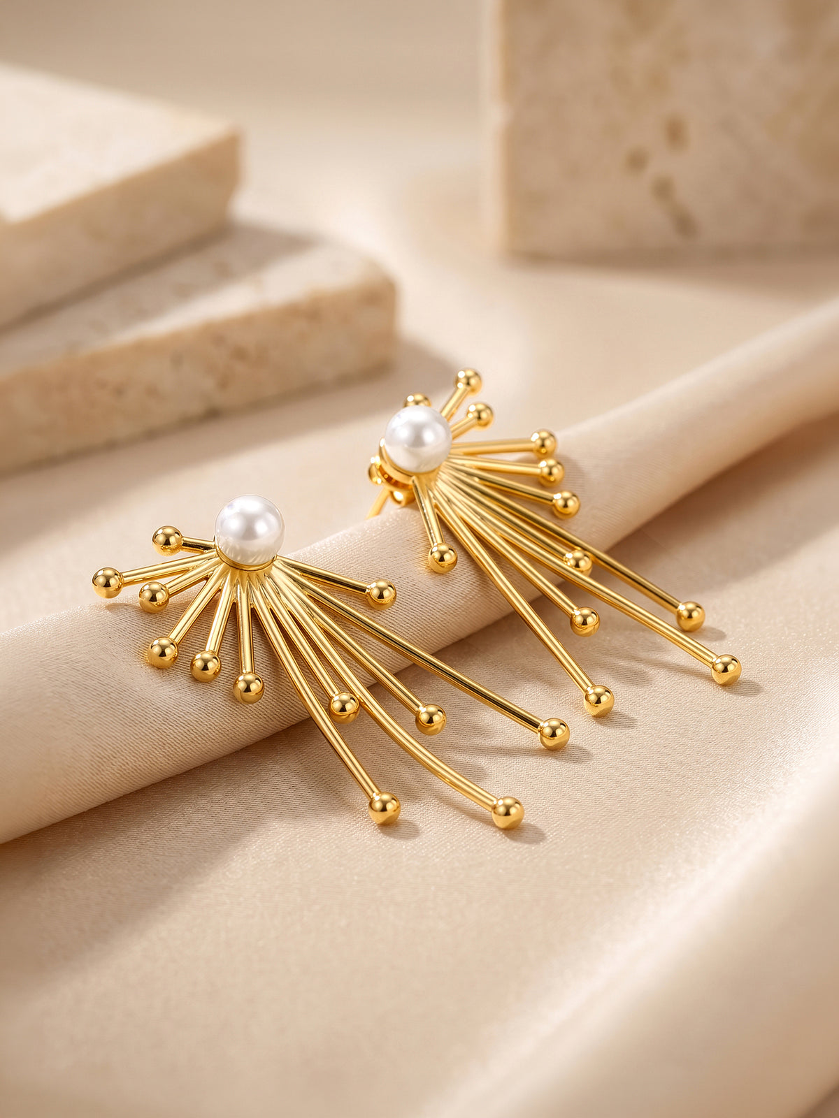 IXIA by GIVA Drama Ray Gold Plated Drops Earrings