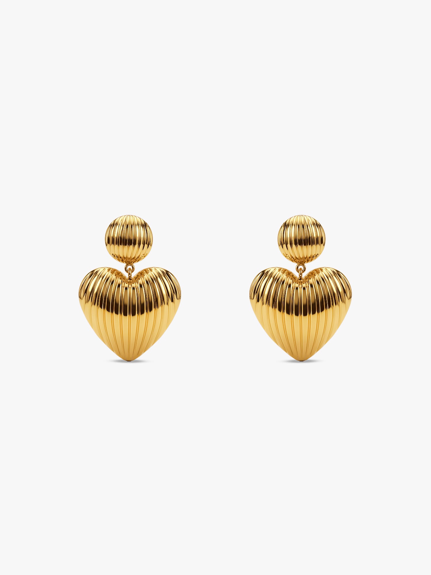 Heart Drop Energy Gold Plated Drops Earrings