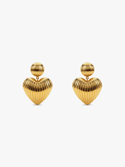 Heart Drop Energy Gold Plated Drops Earrings