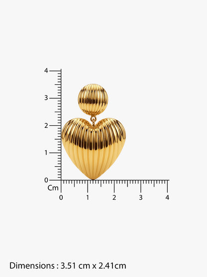 Heart Drop Energy Gold Plated Drops Earrings