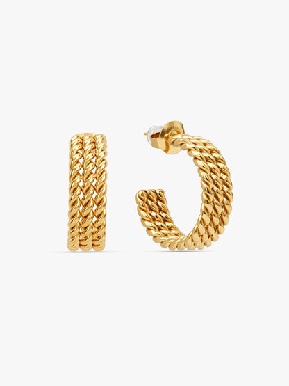 IXIA BY GIVA The Plot Twister Gold Plated J Hoops