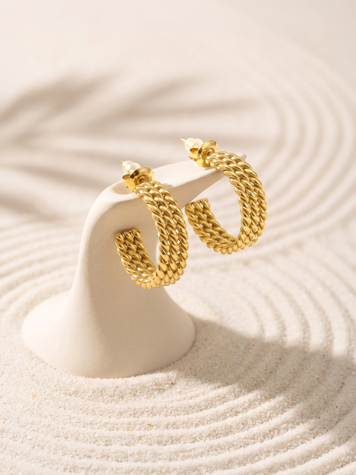 IXIA BY GIVA The Plot Twister Gold Plated J Hoops