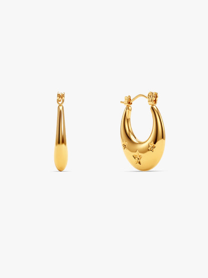 IXIA BY GIVA Star Quality Gold Plated Hoops