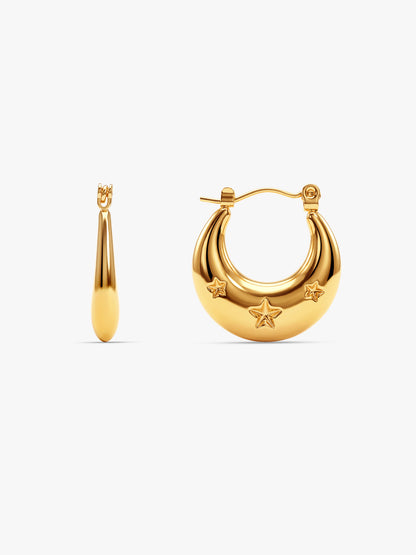 IXIA BY GIVA Star Quality Gold Plated Hoops