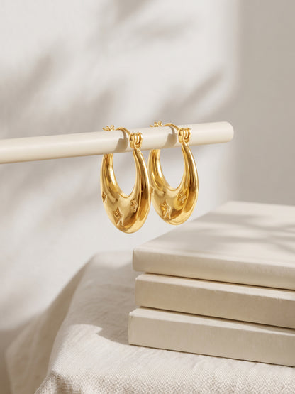 IXIA BY GIVA Star Quality Gold Plated Hoops