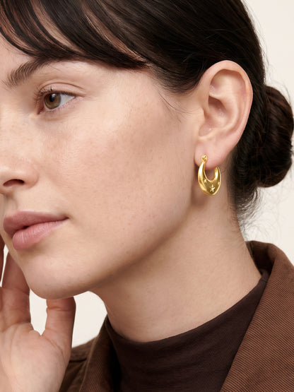 IXIA BY GIVA Star Quality Gold Plated Hoops