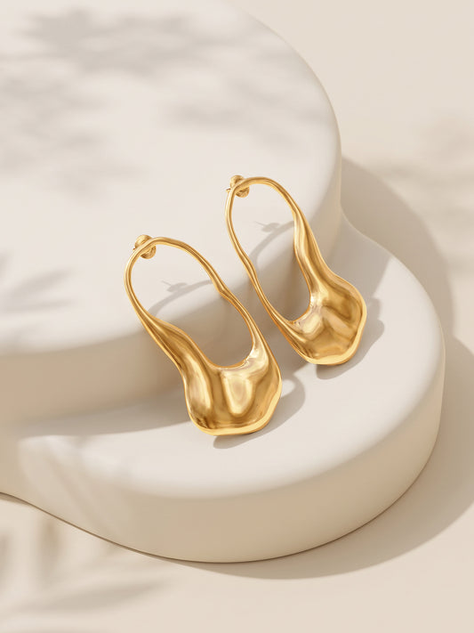 IXIA BY GIVA Liquid Assets Gold Plated Earrings