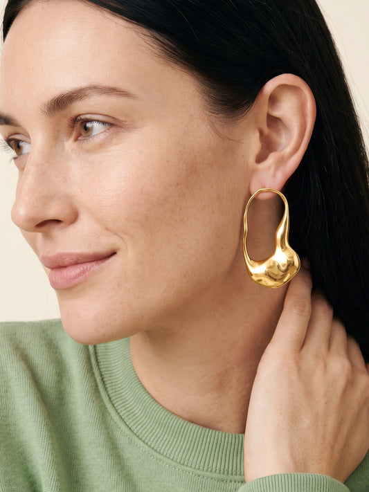IXIA BY GIVA Liquid Assets Gold Plated Earrings