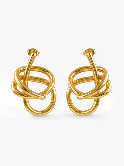IXIA by GIVA Knot Flow Energy Gold Plated Drop Earrings