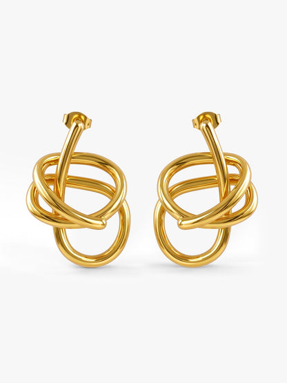 IXIA by GIVA Knot Flow Energy Gold Plated Drop Earrings