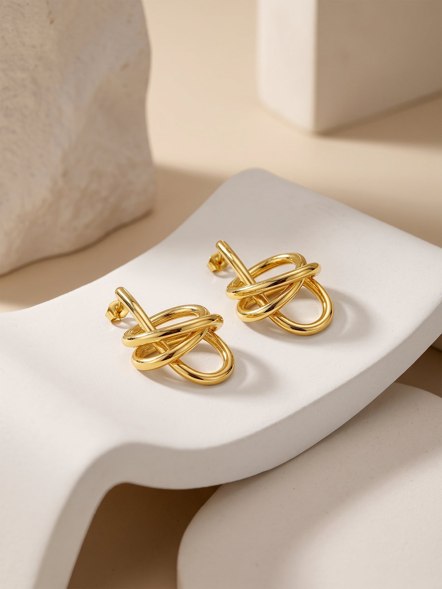 IXIA by GIVA Knot Flow Energy Gold Plated Drop Earrings