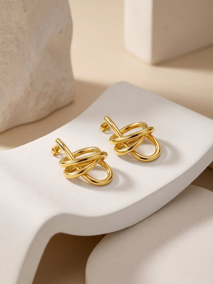 IXIA by GIVA Knot Flow Energy Gold Plated Drop Earrings