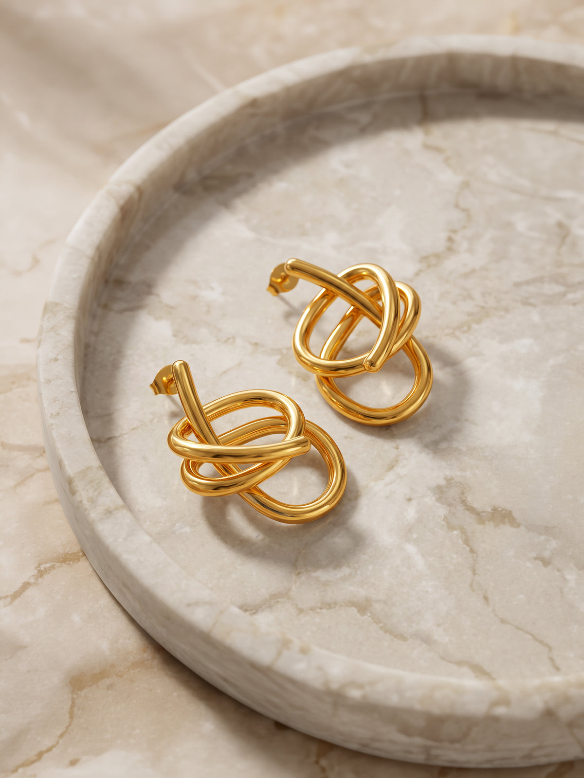 IXIA by GIVA Knot Flow Energy Gold Plated Drop Earrings