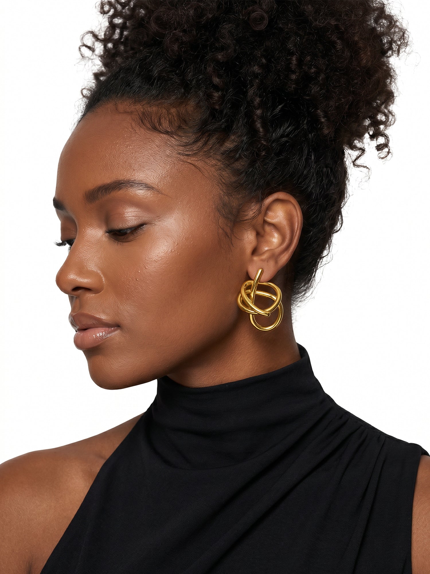 IXIA by GIVA Knot Flow Energy Gold Plated Drop Earrings