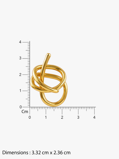 Knot Flow Energy Gold Plated Drop Earrings