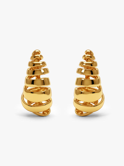 Dome Drama Gold Plated Earrings