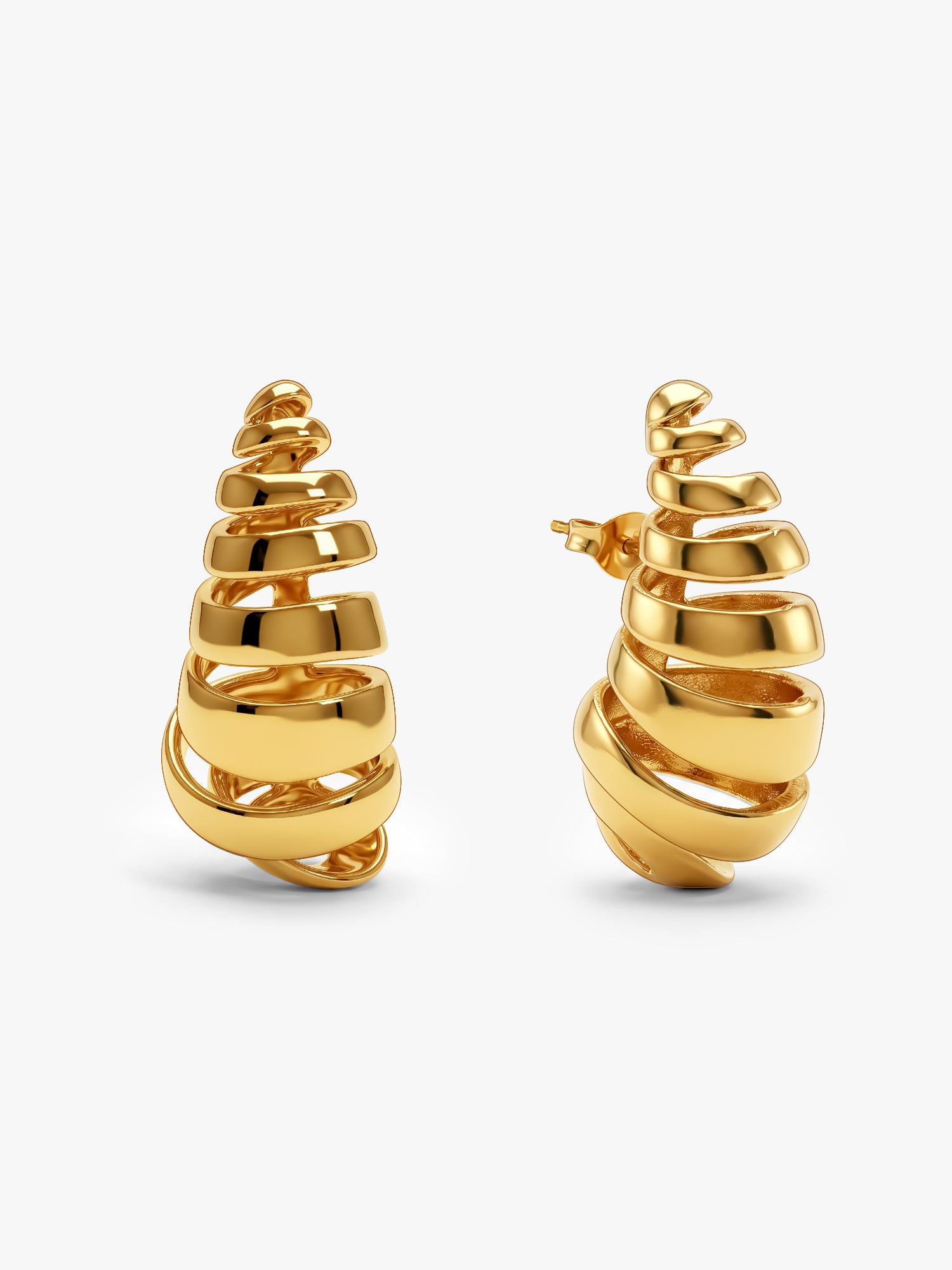 Dome Drama Gold Plated Earrings