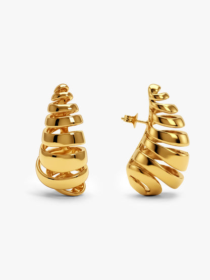 Dome Drama Gold Plated Earrings