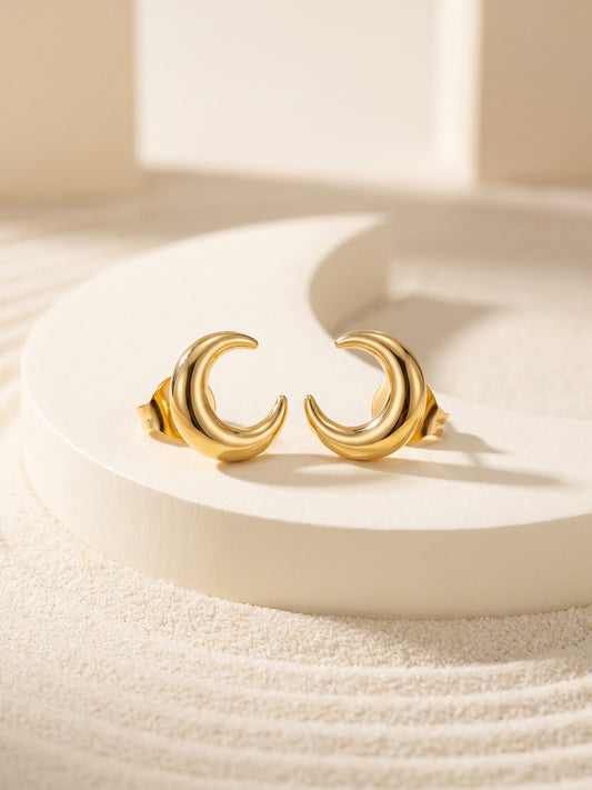 IXIA by GIVA Moon Beams Gold Plated Studs