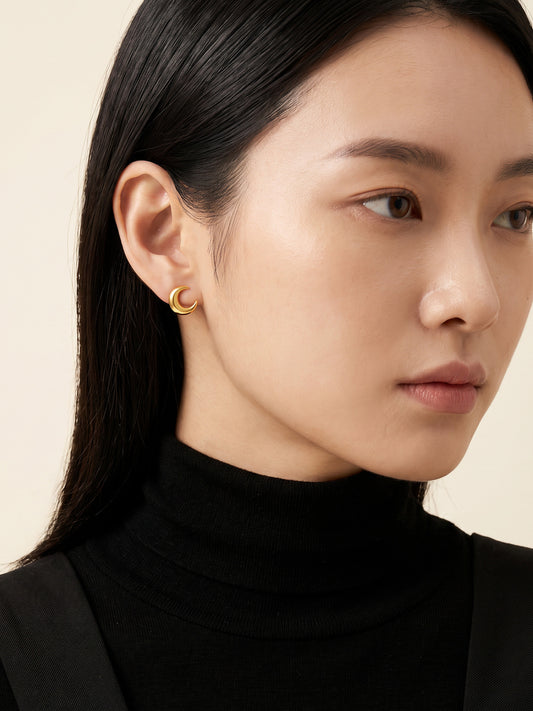 IXIA by GIVA Moon Beams Gold Plated Studs
