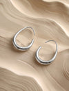 Bare Curve Rhodium Plated Earrings