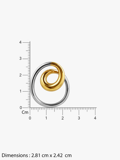 Twin Loop Energy Dual Tone Stud Earrings