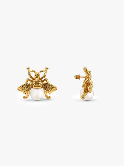 Petal Core Gold Plated Studs Earrings