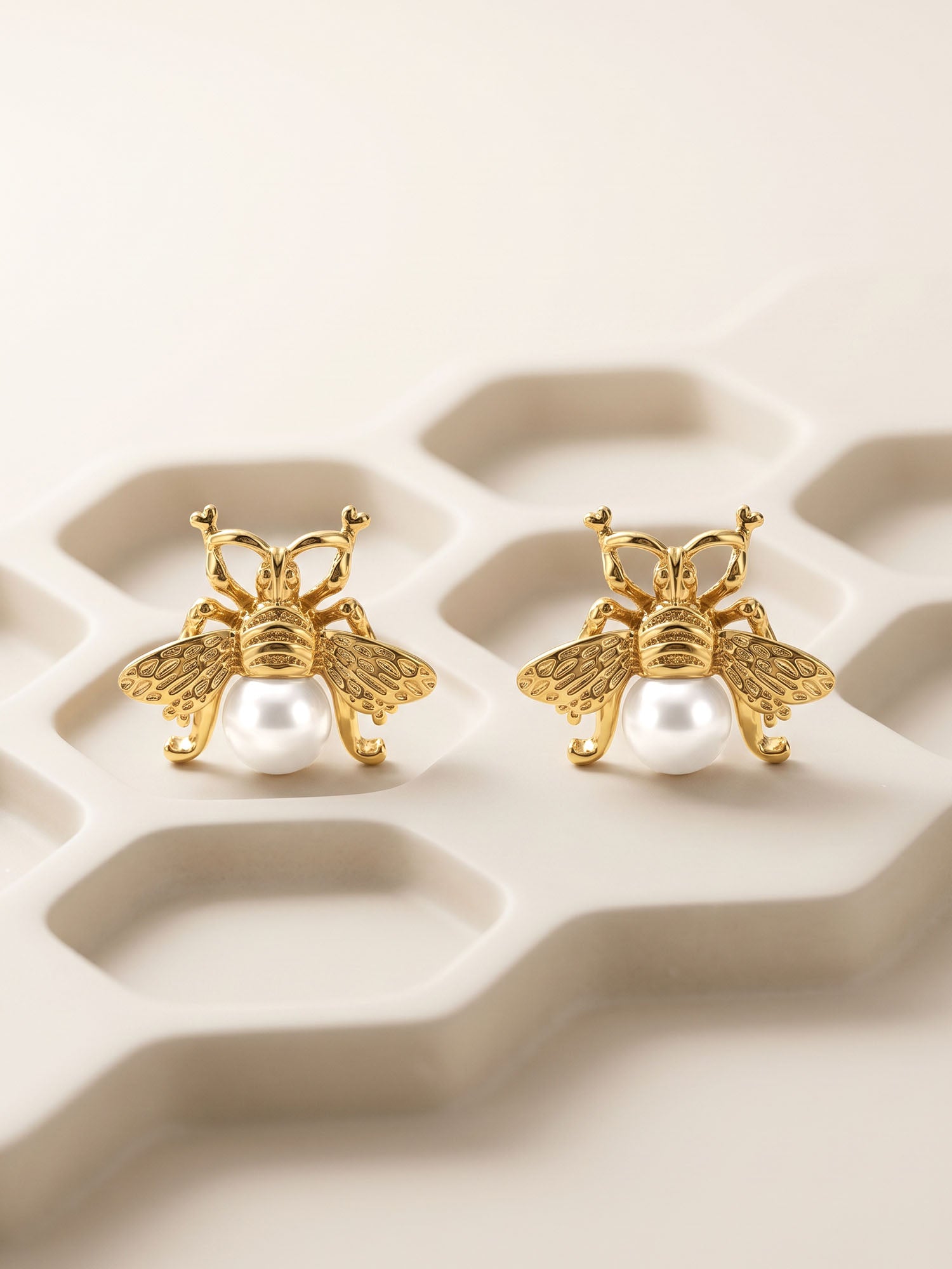 Petal Core Gold Plated Studs Earrings