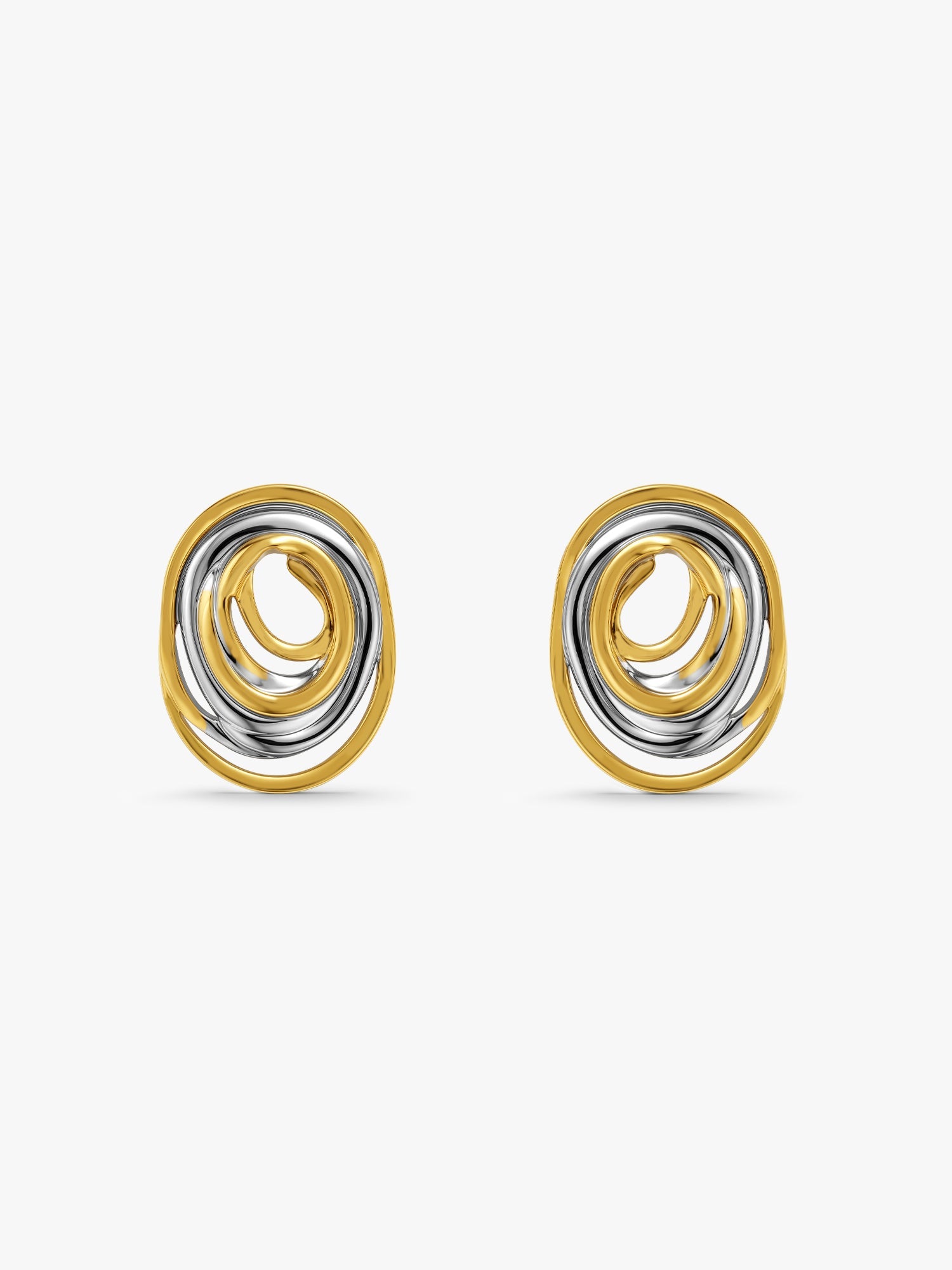 IXIA by GIVA Loop Stack Energy Dual Tone Stud Earrings
