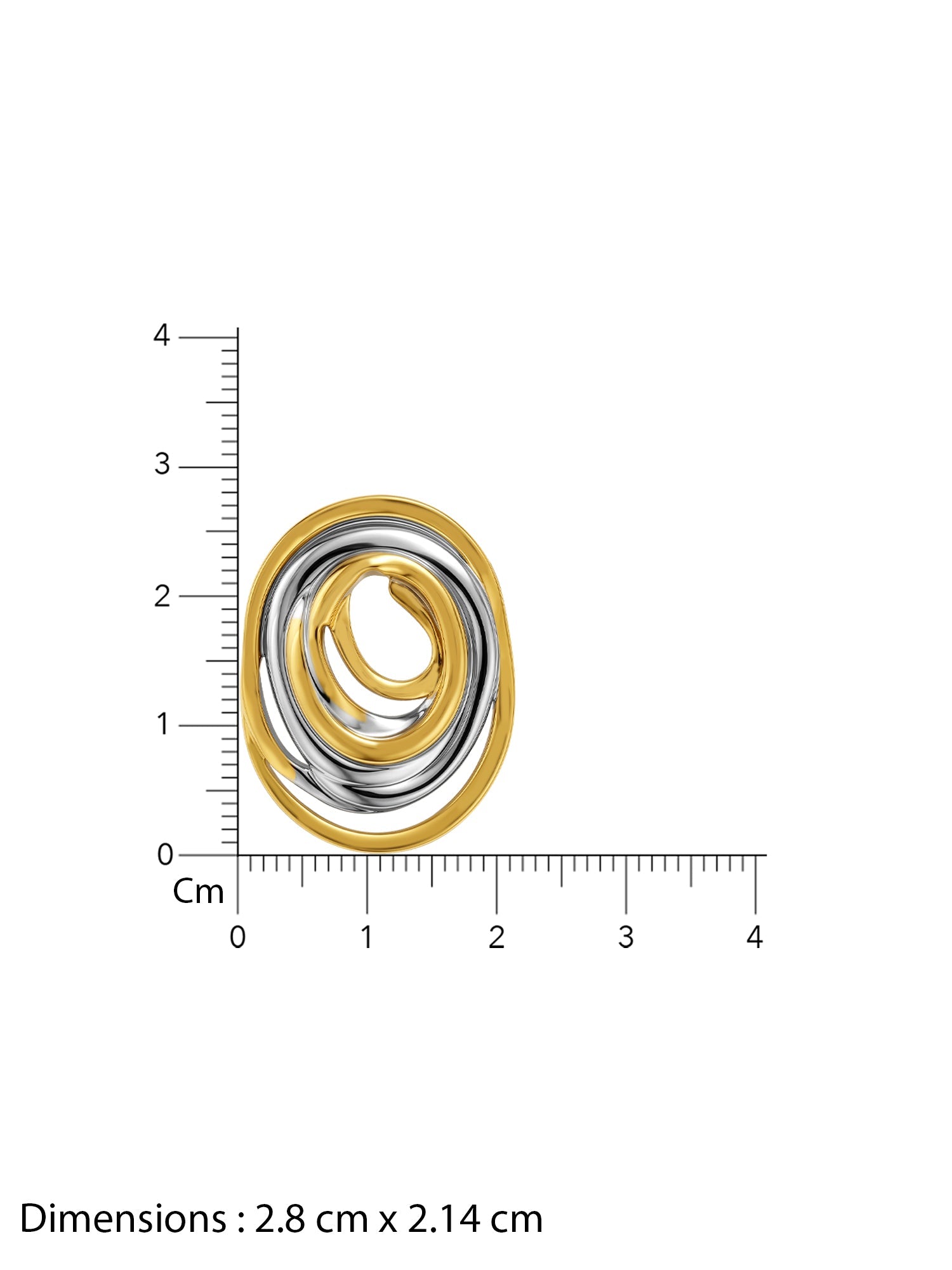 IXIA by GIVA Loop Stack Energy Dual Tone Stud Earrings