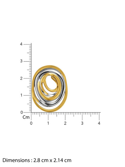 IXIA by GIVA Loop Stack Energy Dual Tone Stud Earrings