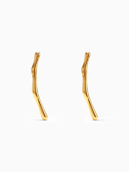 No Straight Lines Gold Plated Earrings