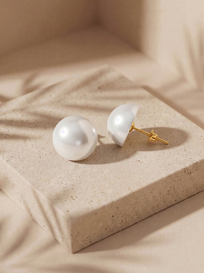 Not So Basic Pearl Gold Plated Studs