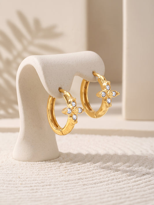 IXIA by GIVA In Bloom Gold Plated Hoops