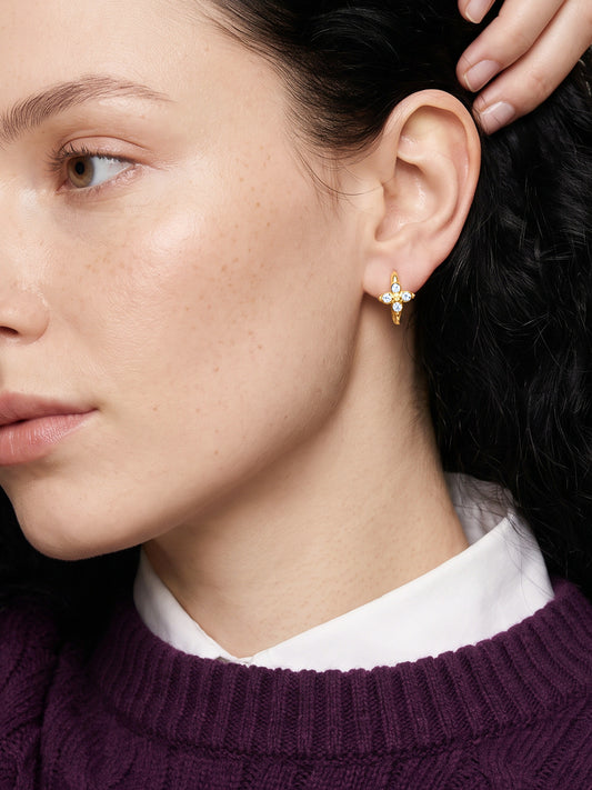 IXIA by GIVA In Bloom Gold Plated Hoops